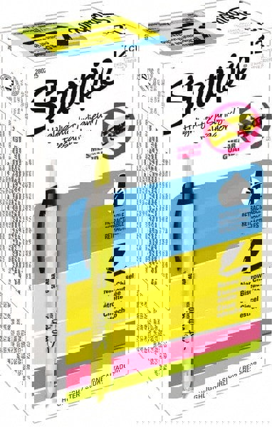 Retractable Highlighters, Fluorescent Yellow Ink, Chisel Tip, Yellow/Black Barrel, Dozen